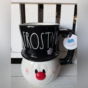 Rae Dunn Black and White Snowman Mug